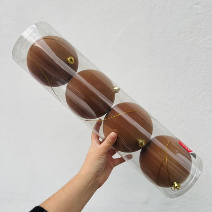 Bola Decorativa com Camurça – 12cm | 4 Peças