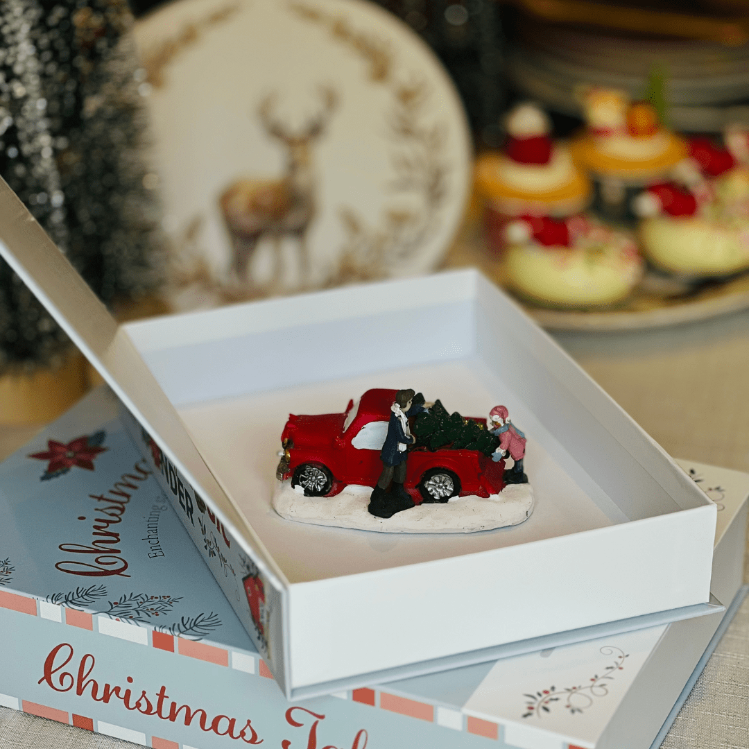 Conjunto 2 Caixas Livro Natalinas Christmas Tales Azul Claro - 31,6x22x6cm / 25x18,5x5cm