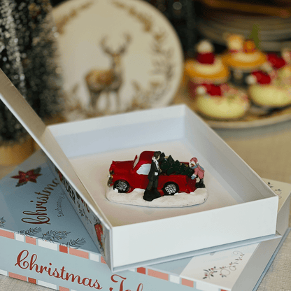 Conjunto 2 Caixas Livro Natalinas Christmas Tales Azul Claro - 31,6x22x6cm / 25x18,5x5cm