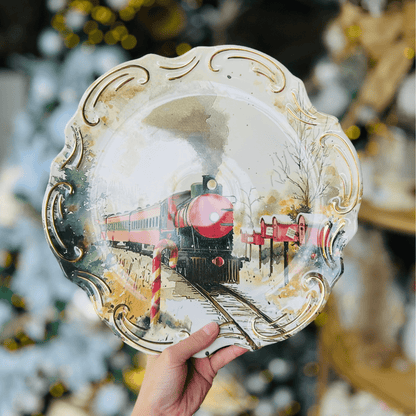 Sousplat Noite de Neve de Cerâmica 34cm