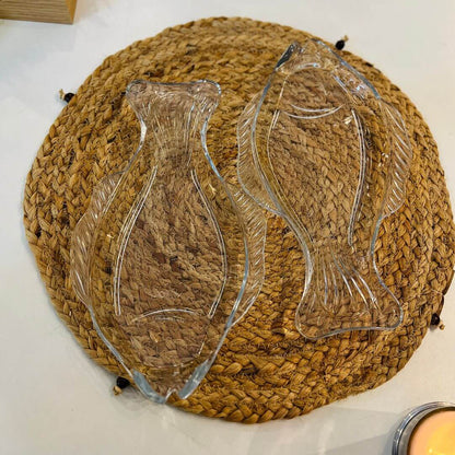 Conjunto com 2 Travessas de Vidro Fish – 29 x 16cm