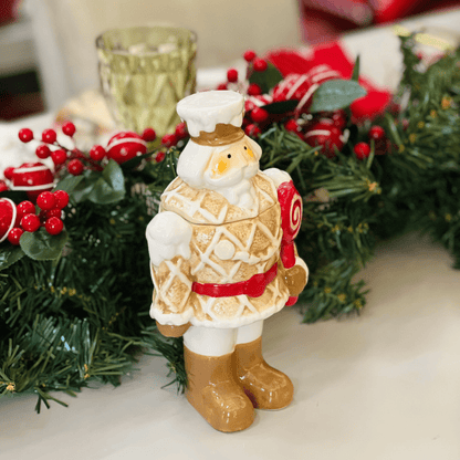 Pote Natalino Em Formato de Quebra Nozes Gingerbread de Cerâmica 22cm