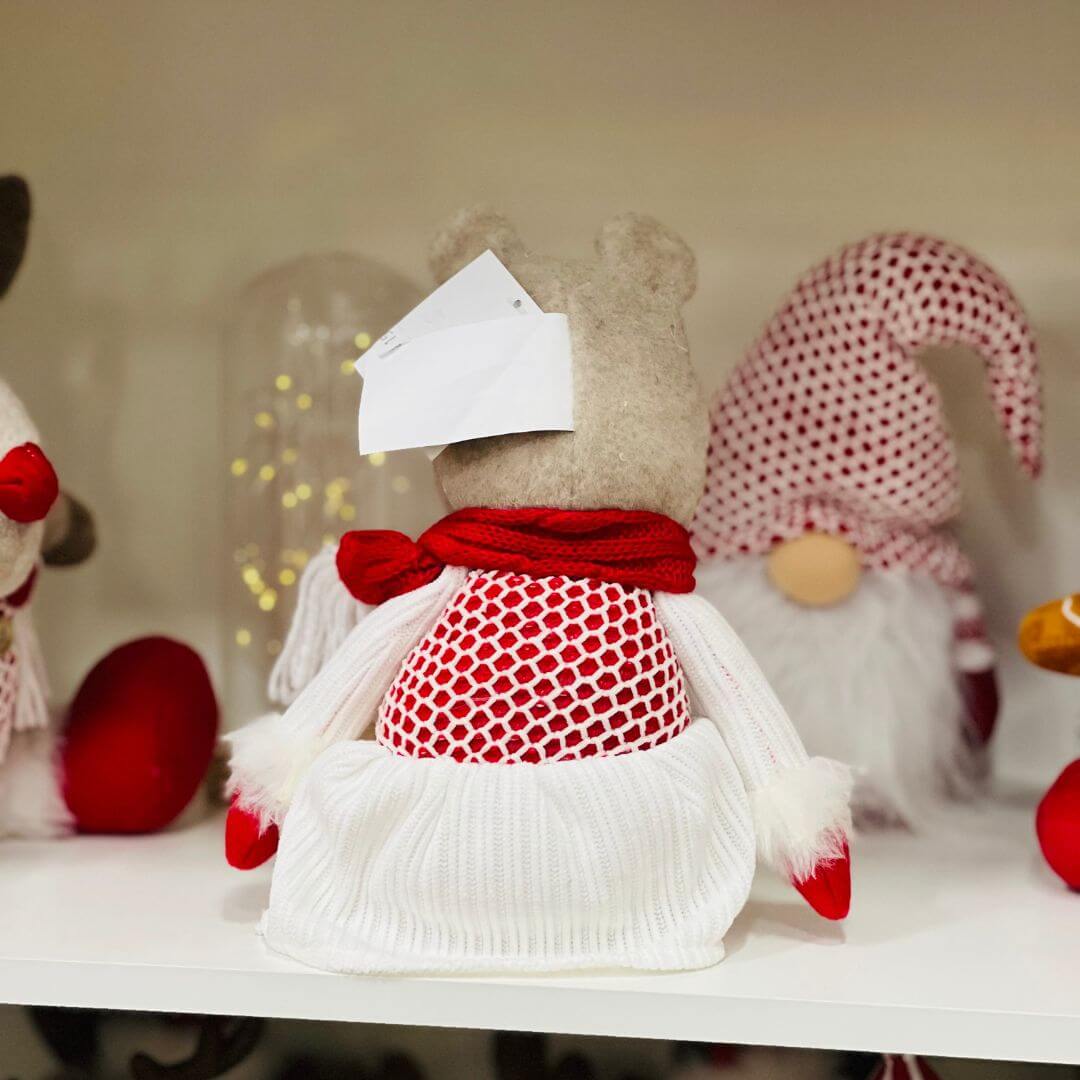 Boneco de neve com gorro de Urso - 50cm