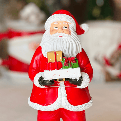 Papai Noel Com Presentes de Poliresina 8x7,5x18cm