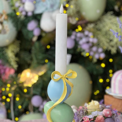 Porta-velas de Ovos Com Laço - 21cm