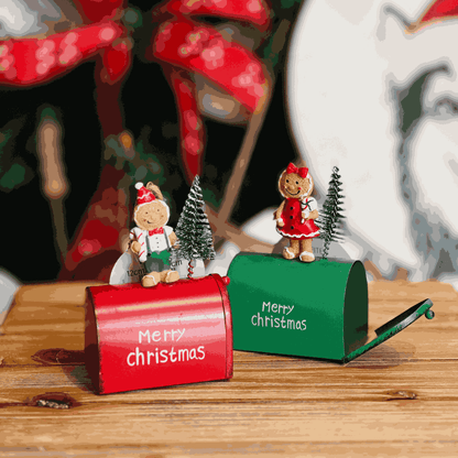 Caixa de Correio Gingerbread para Pendurar Verde 12x8x6cm