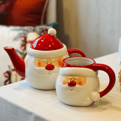 Chaleira de Papai Noel de Cerâmica 15cm