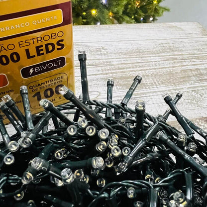 Cordao Estrobo Fio Verde - 10m - 500 Leds - Bivolt