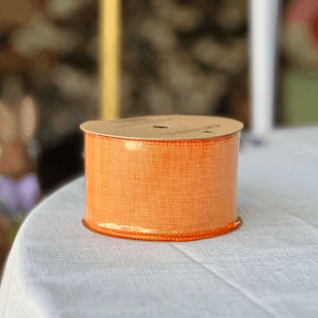 Fita Aramada Decorativa Laranja 6,3cm x 9,14m