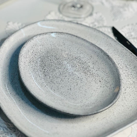 Prato de Sobremesa Oval Organico Echo 22,5x16cm