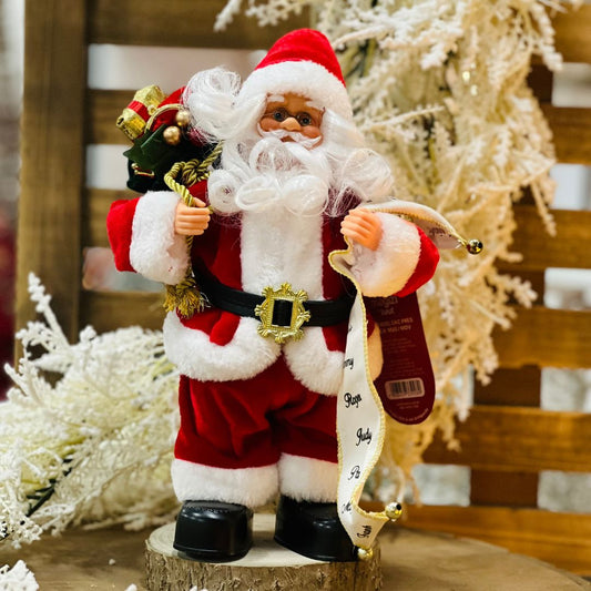 Papai Noel com Saco de Presentes Dançante Musical | 30cm