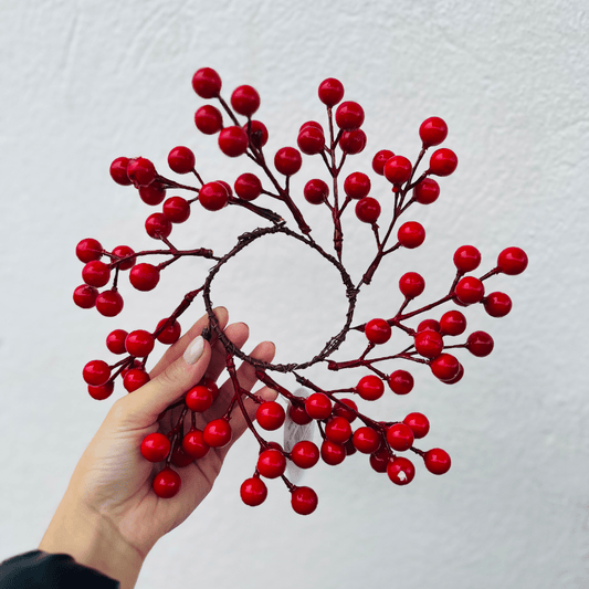 Galho Mini Guirlanda de Berries Vermelho 25cm
