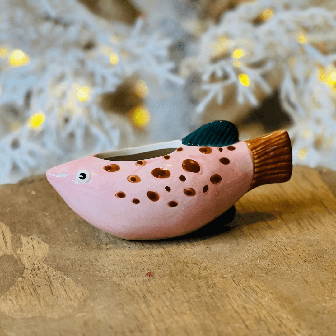 Vaso Cerâmico Fish Poá – 18cm