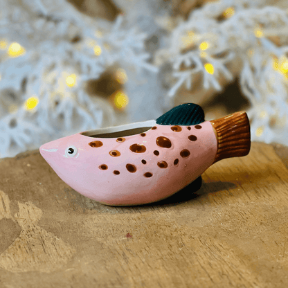 Vaso Cerâmico Fish Poá – 18cm