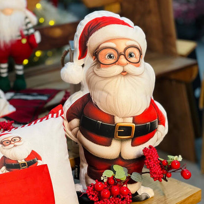 Almofada Natalina Formato Papai Noel Com Pom Pom - 35cmx58