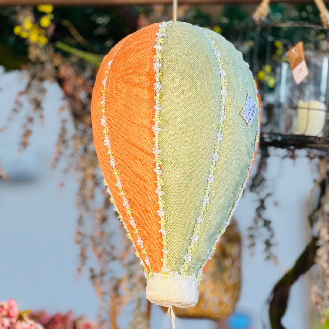 Balão Com Coelhinho no Cesto - 73x28x28cm Grande Laranja e Verde