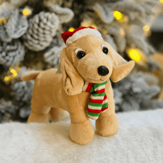 Cachorro Natalino de Pelúcia 23x28cm