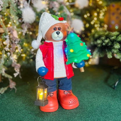 Urso com Colete Puffer e LED – 50cm