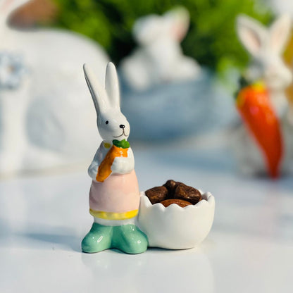 MIni Casal de Coelhos Com Cestinha - 11cm (230095)