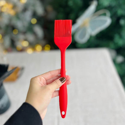 Conjunto de 6 Utensílios para Confeitaria de Silicone Com Suporte Vermelho