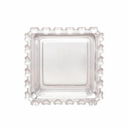 Bowl Quadrado de Cristal de Chumbo Coracao 8,5x8,5x5cm