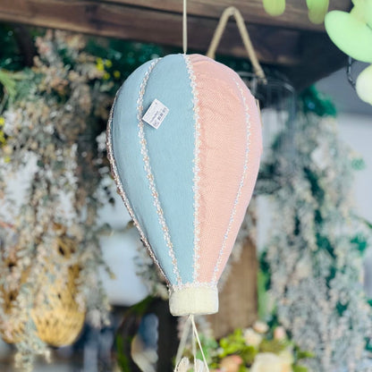 Balão Com Coelhinho no Cesto - 73x28x28cm Grande Azul e Rosa