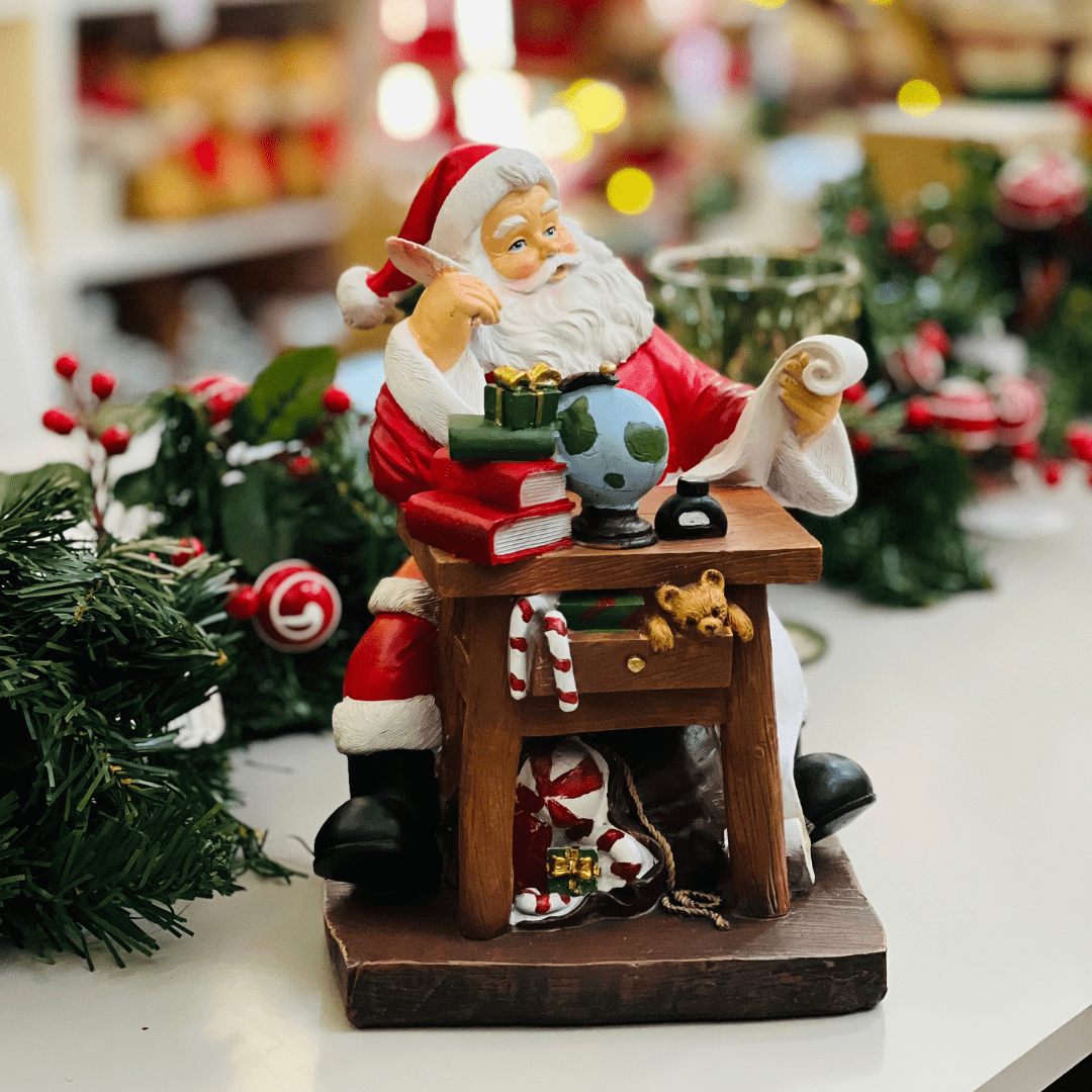 Enfeite Natalino Lista de Presentes do Noel Resina 26x19cm