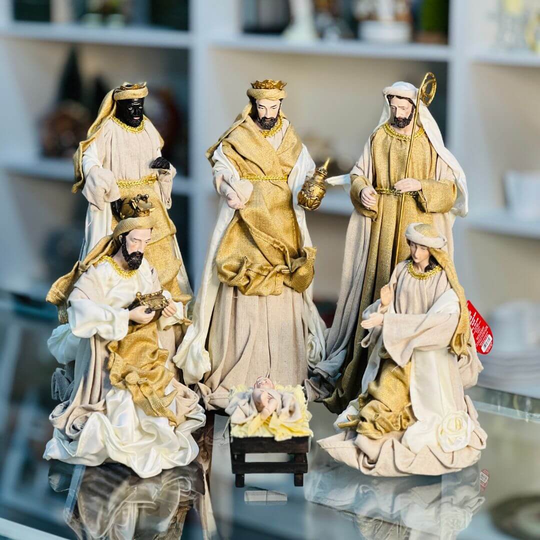 Presépio Plus Linho Dourado - 6 Peças