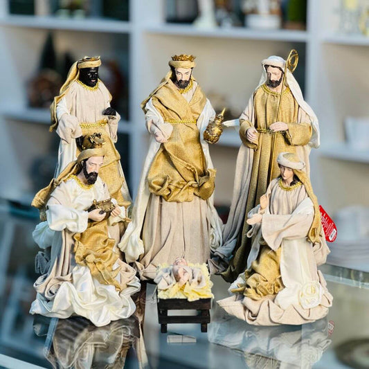 Presépio Plus Linho Dourado - 6 Peças