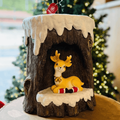 Base de Árvore de Natal Tronco com Rena – 35cm
