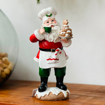 Papai Noel Cozinheiro em Resina - 29 cm