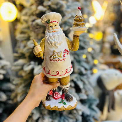Resina Natal Papai Noel Gingerbread - 33,5x18,5cm