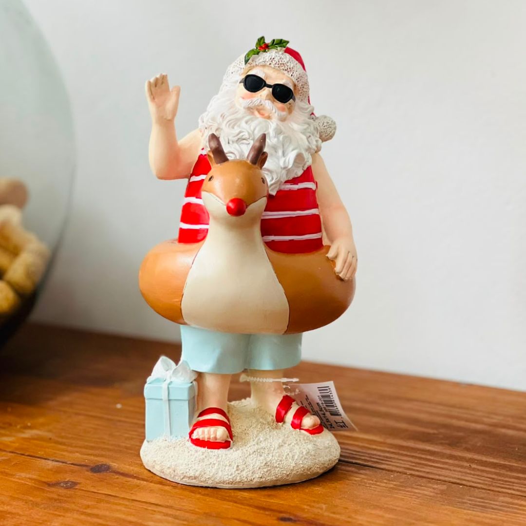 Papai Noel na Praia em Resina - 24,5 cm