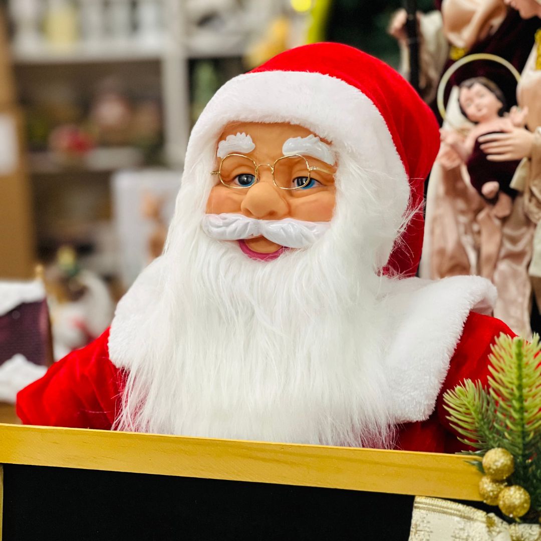Papai Noel Sentado Com Quadro 90cm