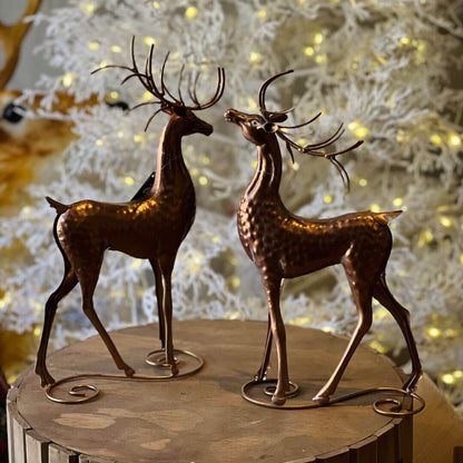 Enfeite de Metal Rena Bronze – 40cm