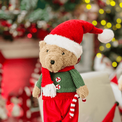 Urso Natalino Em Pé Candy Cane 39cm