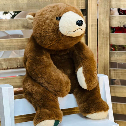 Urso de Pelúcia Peludo Deitado Marrom – 65cm