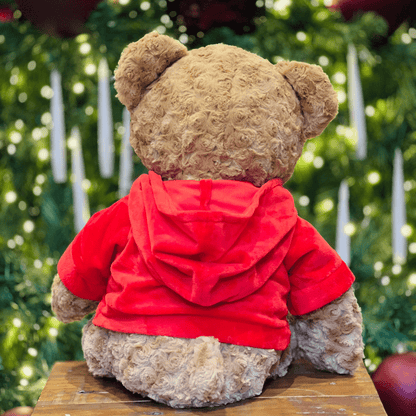 Urso Natalino Com Casaco de Pelúcia 40cm
