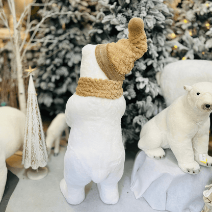 Urso Polar Natalino Em Pé Branco e Nude 110cm