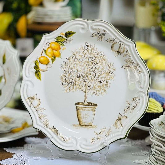 Sousplat Branco Toscana Limão Siciliano - 33cm