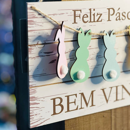 Placa Decorativa Bem Vindo - Colorido 35cm