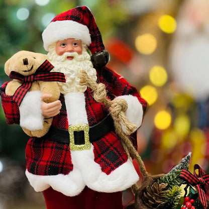 Papai Noel Com Ursinho - 30cm