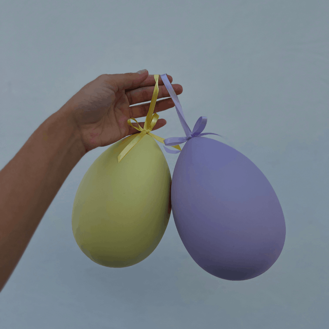 Ovo de Páscoa para Pendurar Amarelo Pastel 18cm