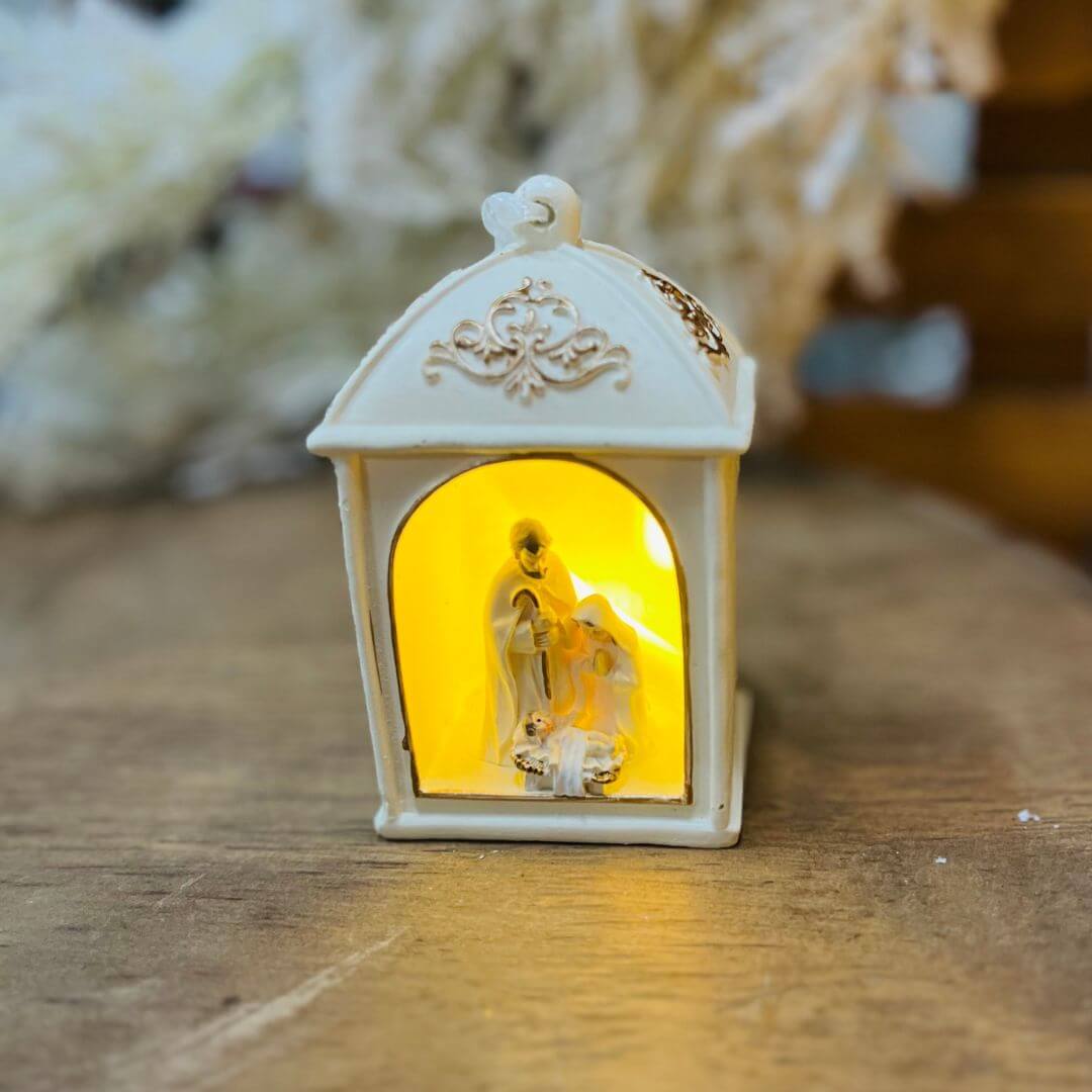 Sagrada Família Natalina com LED | 12x7cm