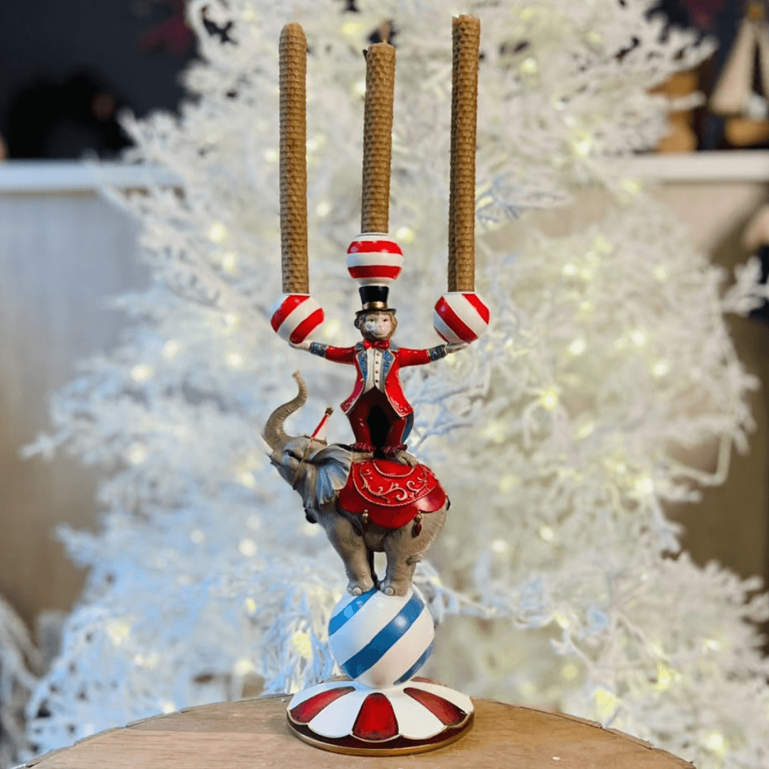 Porta-Velas Macaco Malabarista - 37,5 cm