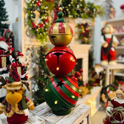 Guizo Natalino Com Led Vermelho, Verde e Dourado - 88cm