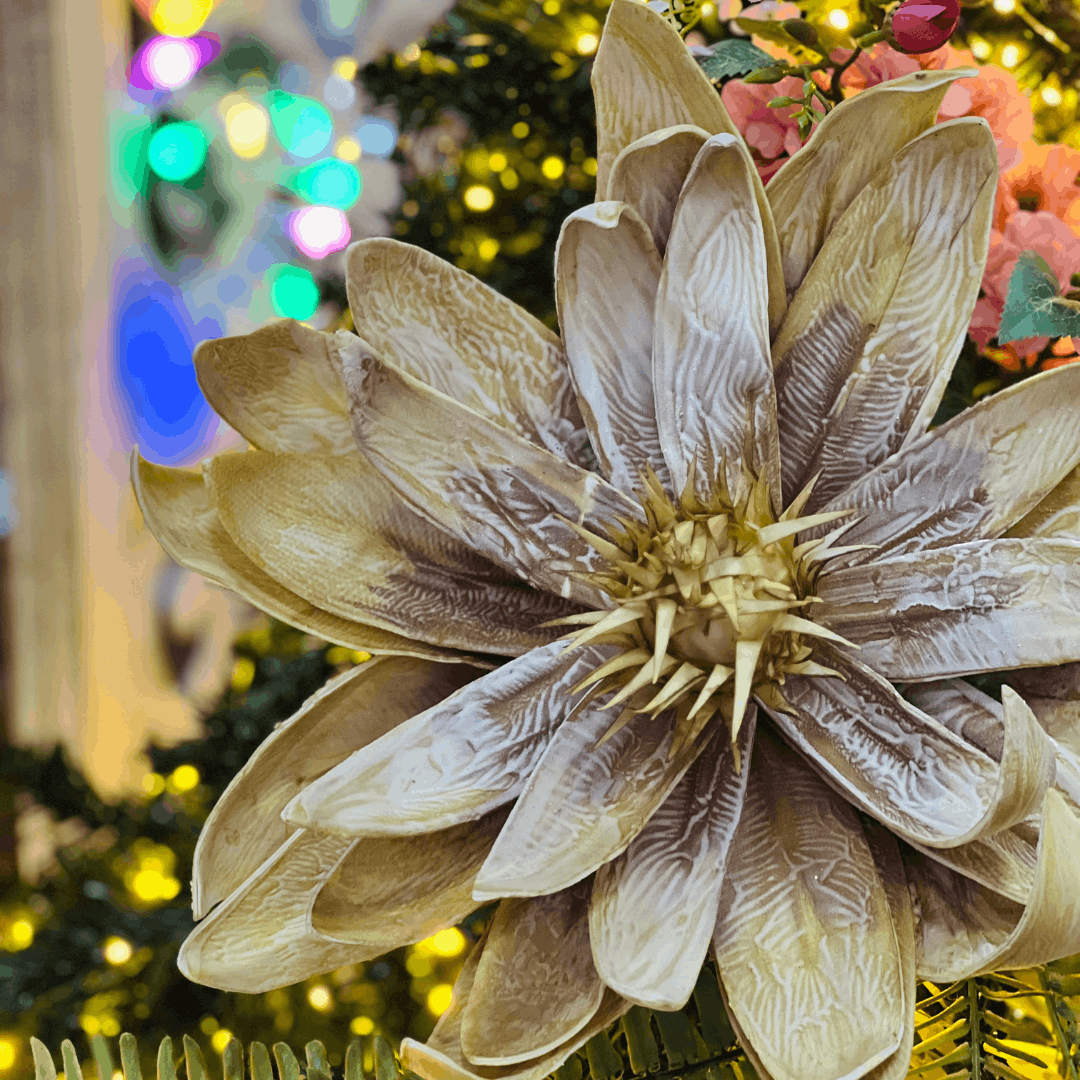 Haste Flor Magnolia Amarelo Outono 30x92cm