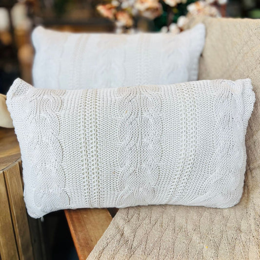 Almofada Tricot Trançada Natural - 35cmx55cm (432106)