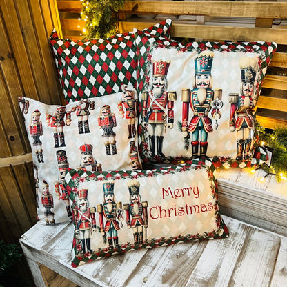 Capa de Almofada Luxor Natal Soldadinhos | 50 x 50 cm