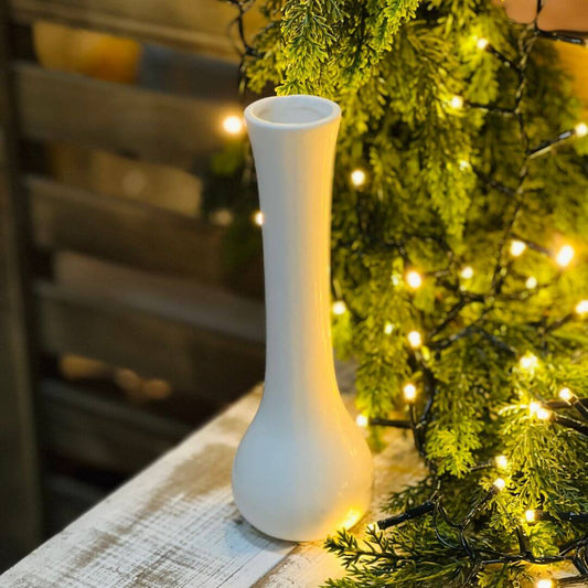 Vaso Cerâmica Gemini Branco – 20cm